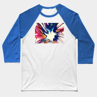 Magenta Blue Gold Spin Baseball T-Shirt